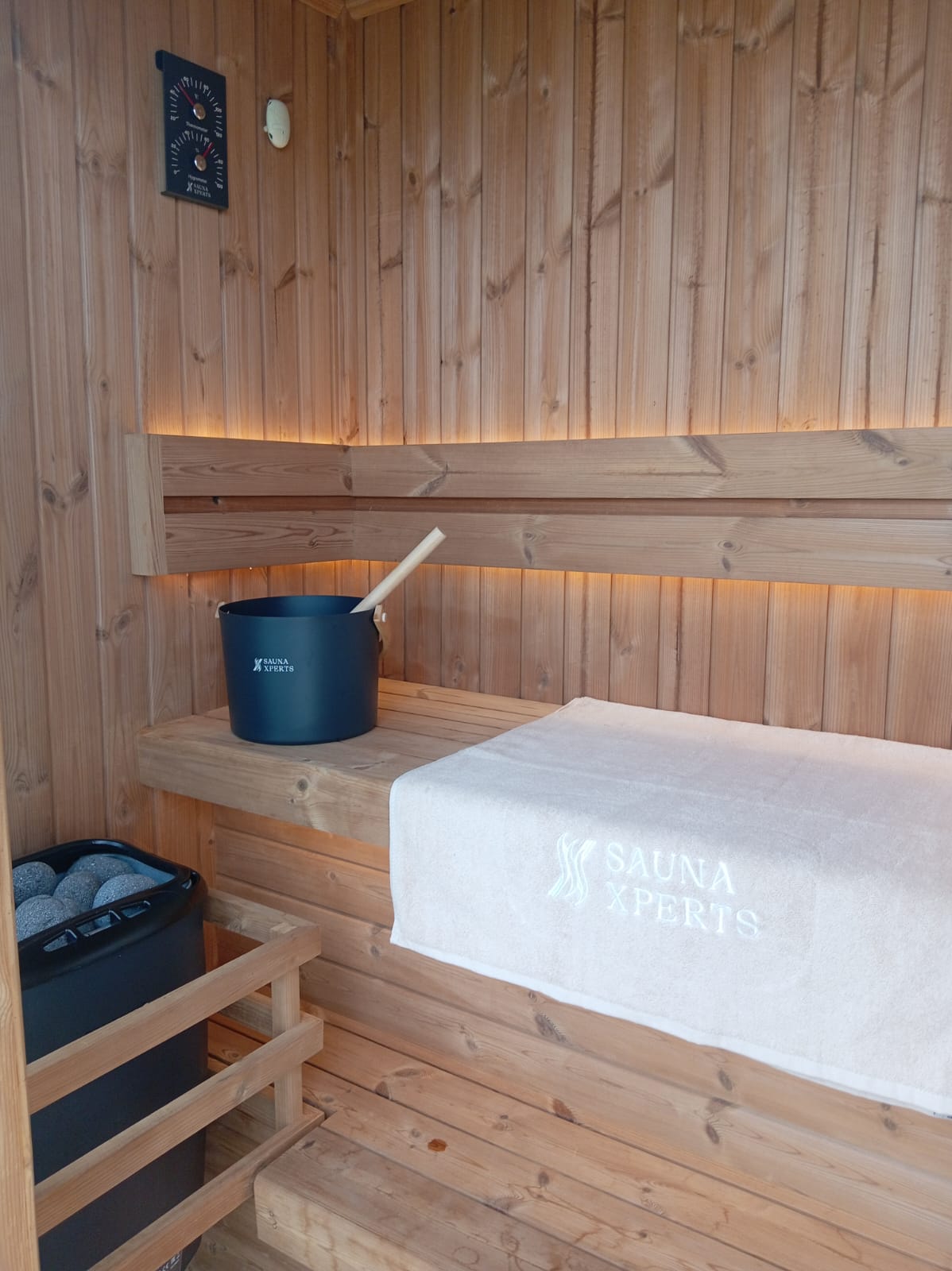 Heat-treated European Thermo Spruce sauna wood interior texture
