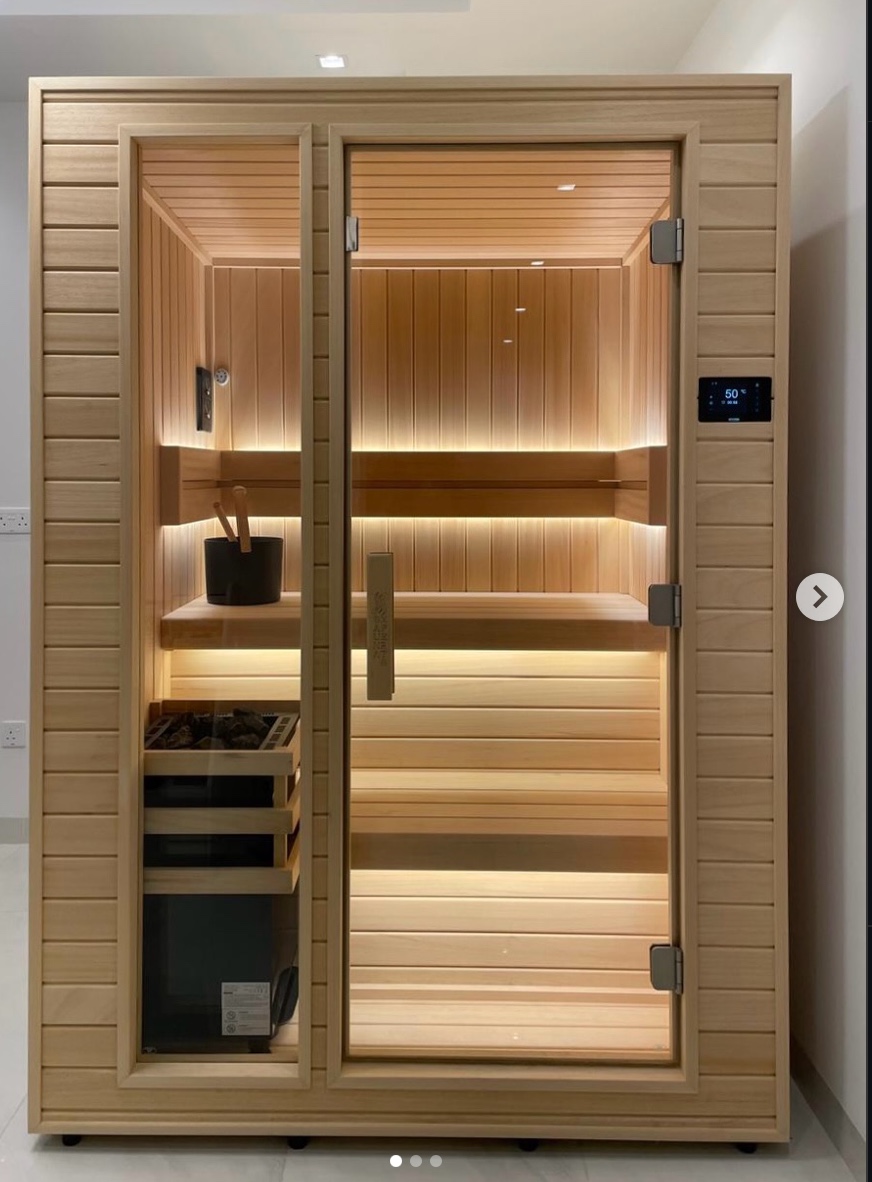 Traditional sauna installed indoors in a Dubai villa